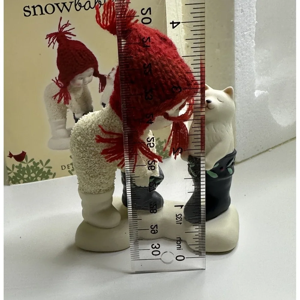 Dept 56 Snow Babies That's My Boot Cat Red White Ceramic Figure New open Box